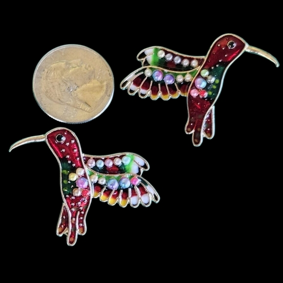 🪶HUMMINGBIRD 🪶 Push-Back Post Earrings - NWOT - Picture 1 of 7